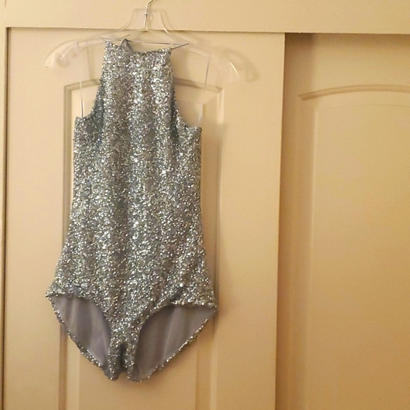 Sequin halter jumpsuit. - Picture 1 of 6